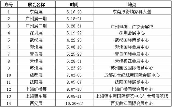 2016年最全辦公家具展時間表-壹品歐迪辦公家具分享